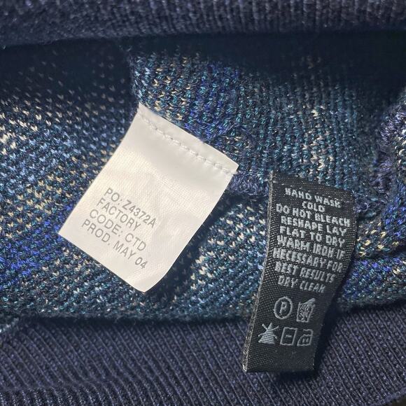 NEW Tricots St. Raphael Textured Knit Navy Blue Grandpa Sweater - Size Large - Picture 7 of 9